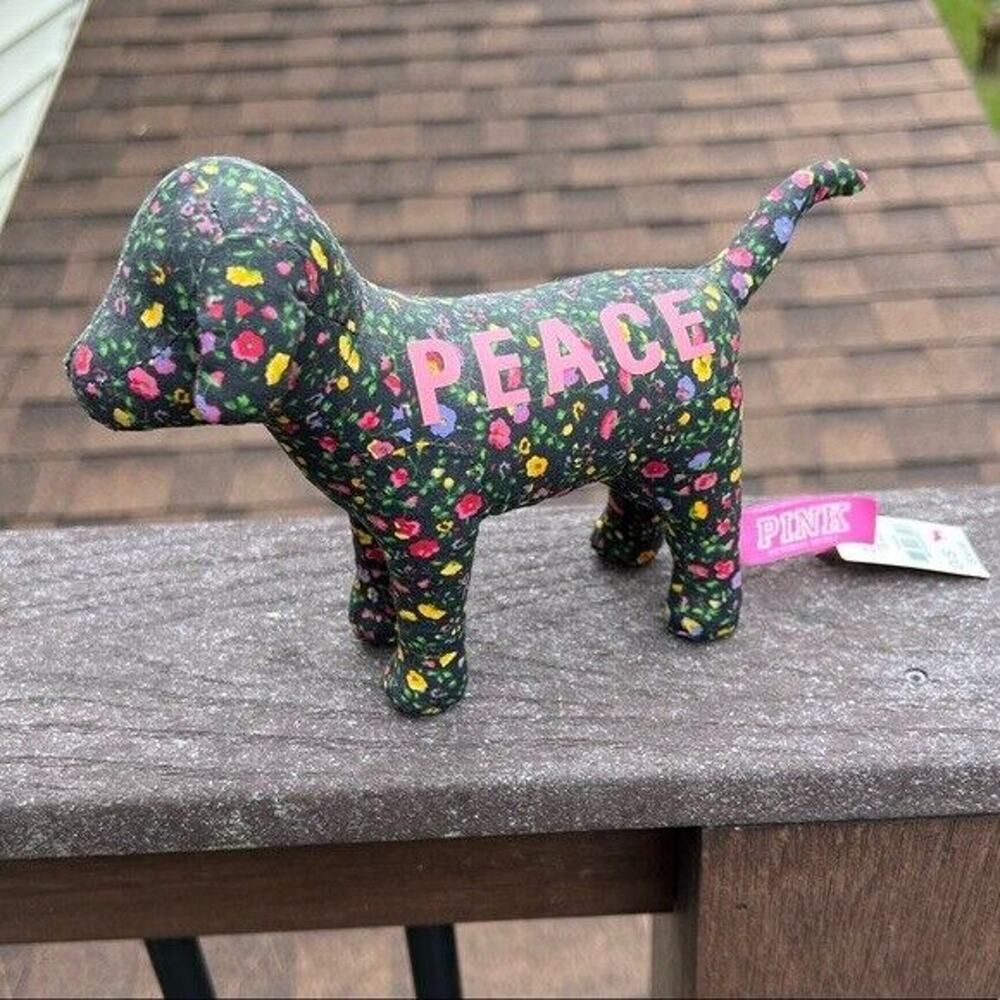 NWT Pink multi colored Floral Peace Dog Y2K